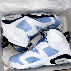 Jordan Carolina Blue and White Sneakers with Air Unit